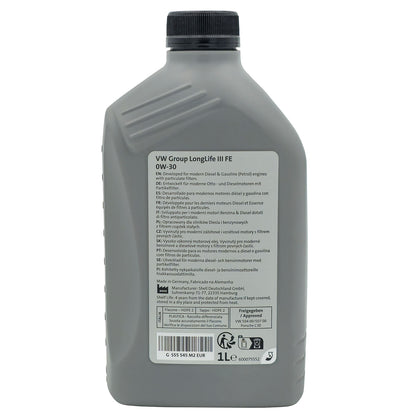 VW, Skoda, Seat, Cupra, Audi LongLife III FE 1 L engine oil SAE 0W30 VW 504.00/507.00